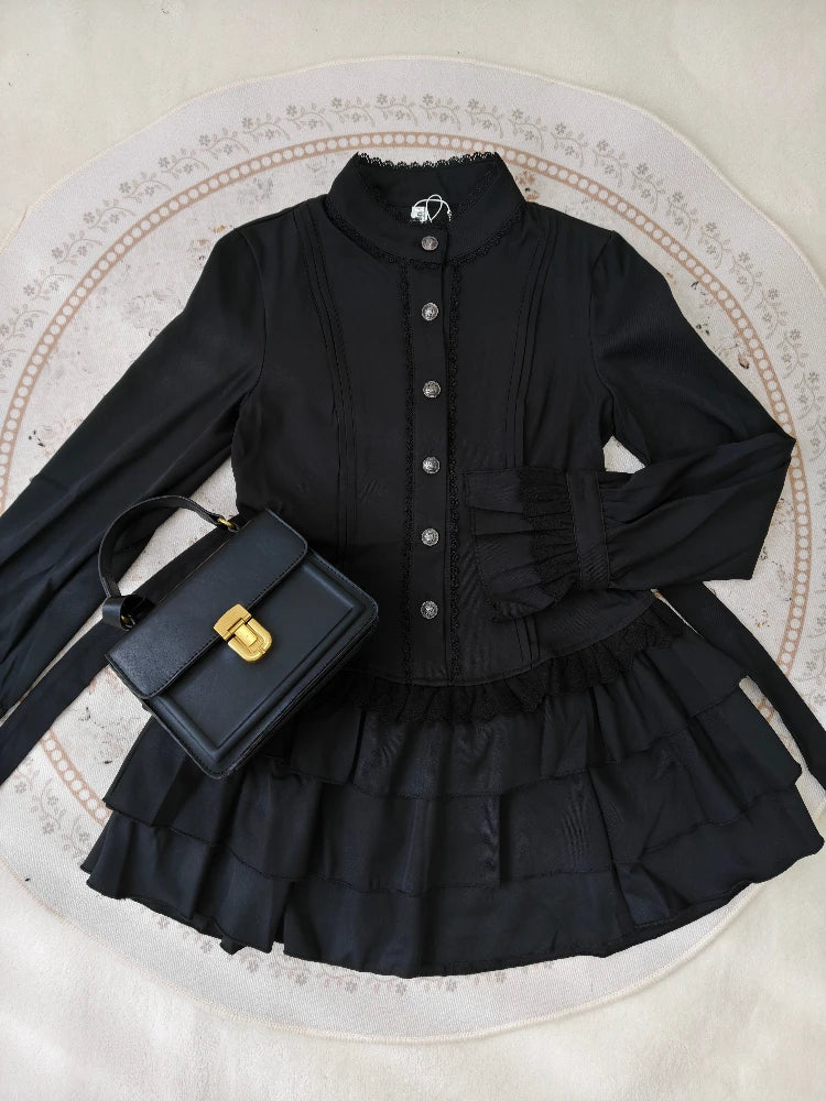 Winter Gothic black Slim Lolita Dress Women Aesthetic Y2k Hot Girl Patchwork Elegant Dresses Female 2026 Design Hepburn Clothes